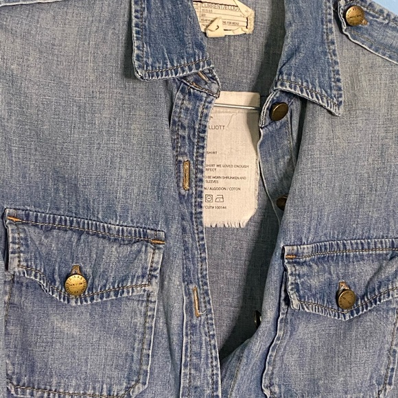 Current/Elliott Denim Utility Shirt Miner sz 0 - Picture 3 of 7